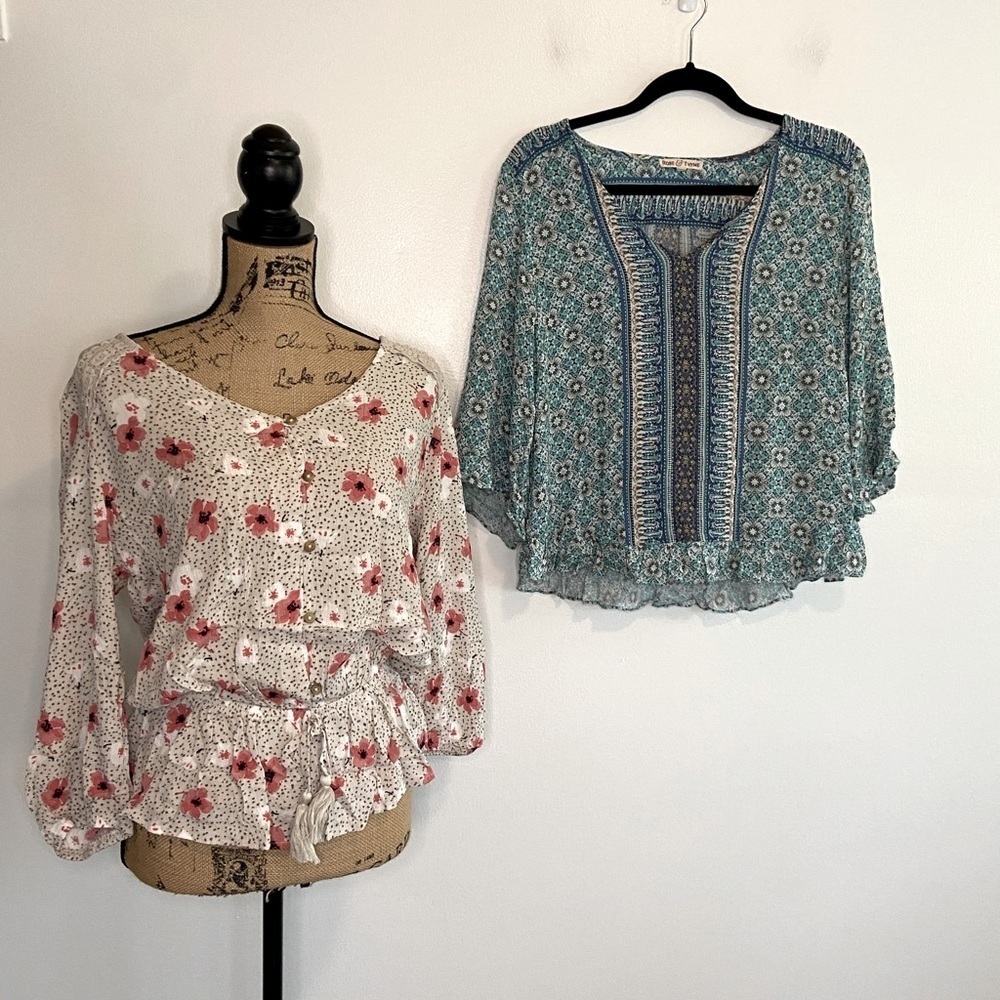 Bundle‎ Tops Women’s Size Large Floral 3/4 Sleeve Rose & Thyme C&C California